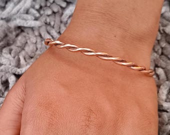 Handmade Copper Tensor Ring Bangle Bracelet: Adjustable Cuff Bangles, Bracelets, Indian Jewelry,