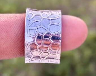 Handmade Sterling Silver Adjustable Thumb Ring: Artisan Wide Band