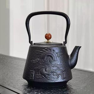 Handmade Cast Iron Teapot: Japanese Tetsubin Kettle, Stovetop Safe