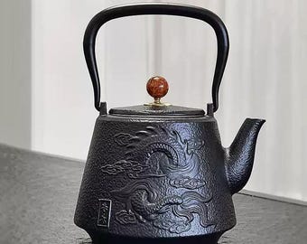 Handmade Cast Iron Teapot: Japanese Tetsubin Kettle, Stovetop Safe