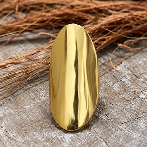 Boho Long Statement Ring: 18k Gold Plated Full Finger Ring