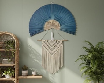 47" Large Brown Bamboo Wall Fan – Handwoven Boho Rustic Statement Wall Decor – Natural Vintage Home Accent