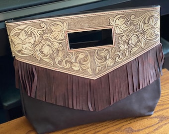 Supple Hand Bag with Fringe Touches