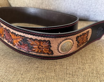 Adjustable Hand-tooled Guitar Strap