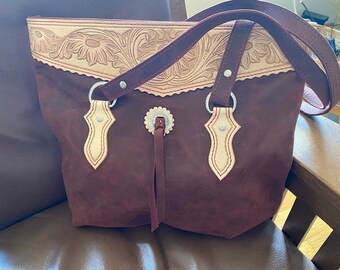 ON SALE! - Soft and Supple Burgundy Leather Tote