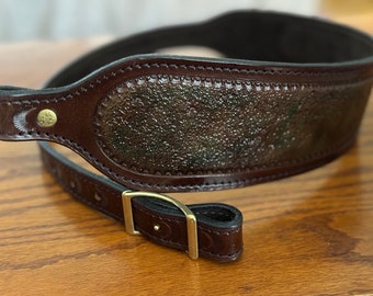 Brown and Green Metal Textured Sling