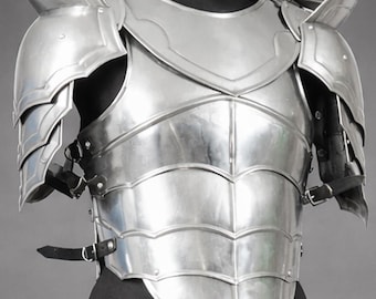 Lady Knight Steel Half Body Armor Set: Renaissance Fair LARP, Cosplay Medieval Armour Costume