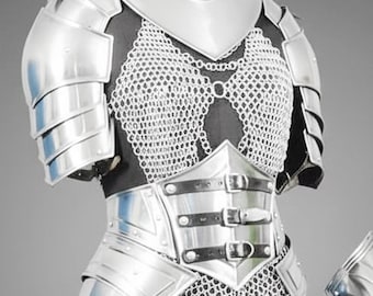 Women's Steel Knight Armor Set: Handmade SCA LARP Cosplay Medieval Costume Cuirass Armour