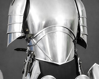 Lady Warrior Queen Half Armor: Renaissance LARP Cosplay, 18 Gauge Medieval Costume Armour