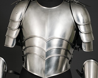 Men's Medieval Knight Steel Armor Set: Men's Cuirass & Pauldrons, LARP, Cosplay Breastplate platearmor