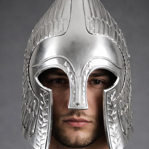 Men's Steel Knight Gondor Helmet: Handmade Medieval Armor, LARP Cosplay