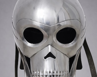 Middeleeuwse schedelhelm, gotisch stalen ridderharnas, krijgersmasker voor LARP, cosplay en Halloweenkostuum
