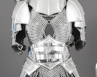 Lady Knight Cuirass Suits Armor Set: Medieval Steel Cosplay Costume LARP, Cosplay