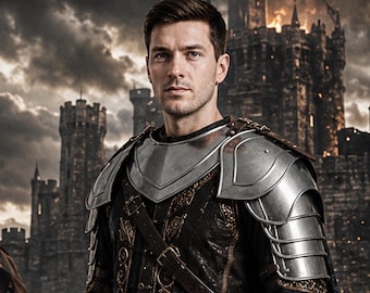 Men's Medieval Knight Steel Pauldrons and Gorget Armor Set: LARP, Cosplay  for men