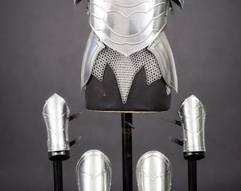 Women's Medieval Knight Steel Armor Set: Cuirass & Chainmail for LARP, Cosplay, Renaissance Faire