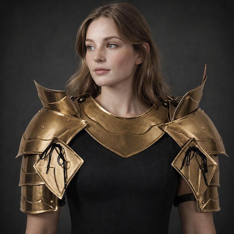 Women's Knight Pauldrons With Gorget Set: Medieval LARP Cosplay Armor ...