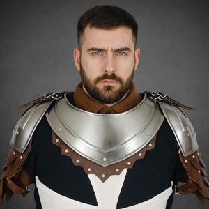 Espauliers en acier de chevalier médiévaux, ensemble d'armures de GN