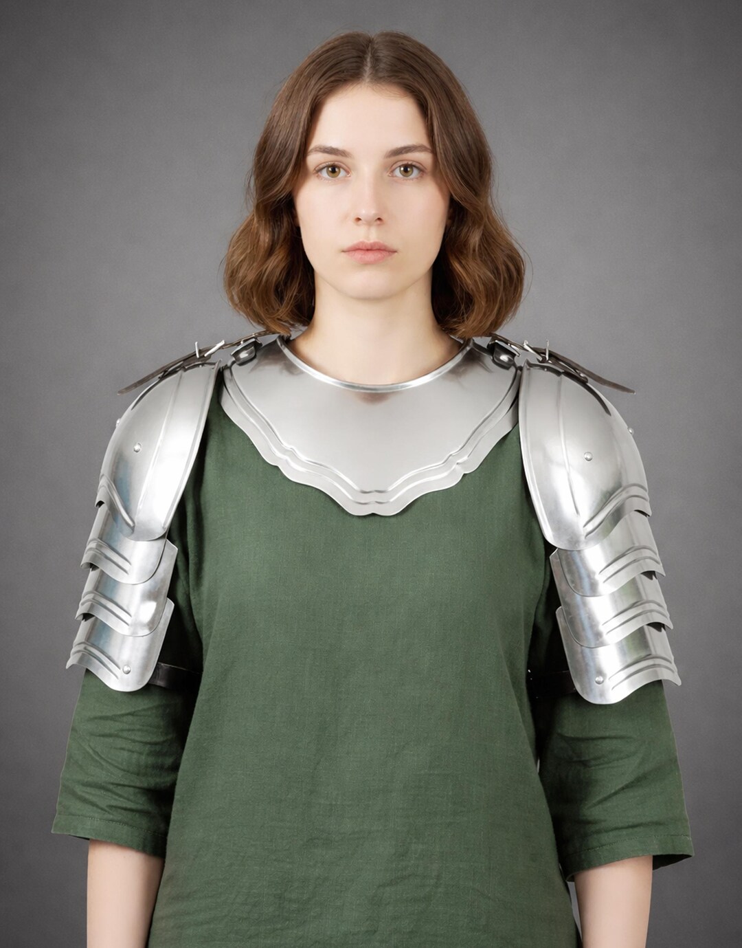 Brave Lady Knight Pauldron & Gorget Armor Set: Medieval Shoulder for ...