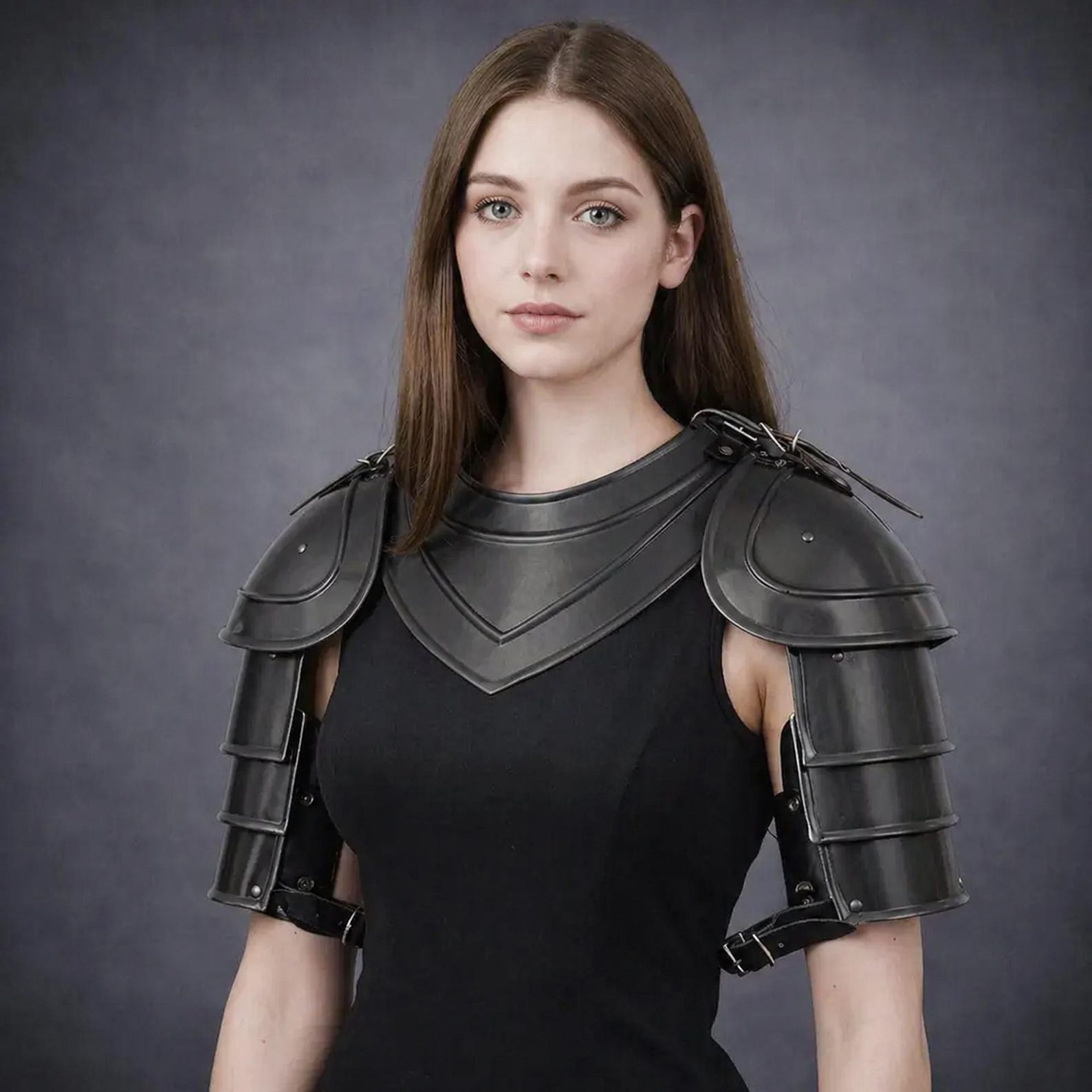 Female Knight Pauldron With Gorget & Shoulder Armor Set: LARP, Cosplay ...
