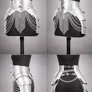 Brave Lady Knight Full Suits Armor Set: Handmade Elven Corset, Bracers, Pauldrons LARP, Cosplay tresset w/ chainmail