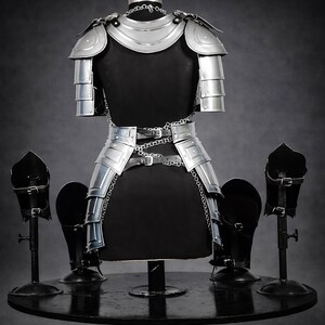 Brave Lady Knight Full Suits Armor Set: Handmade Elven Corset, Bracers, Pauldrons LARP, Cosplay image 5