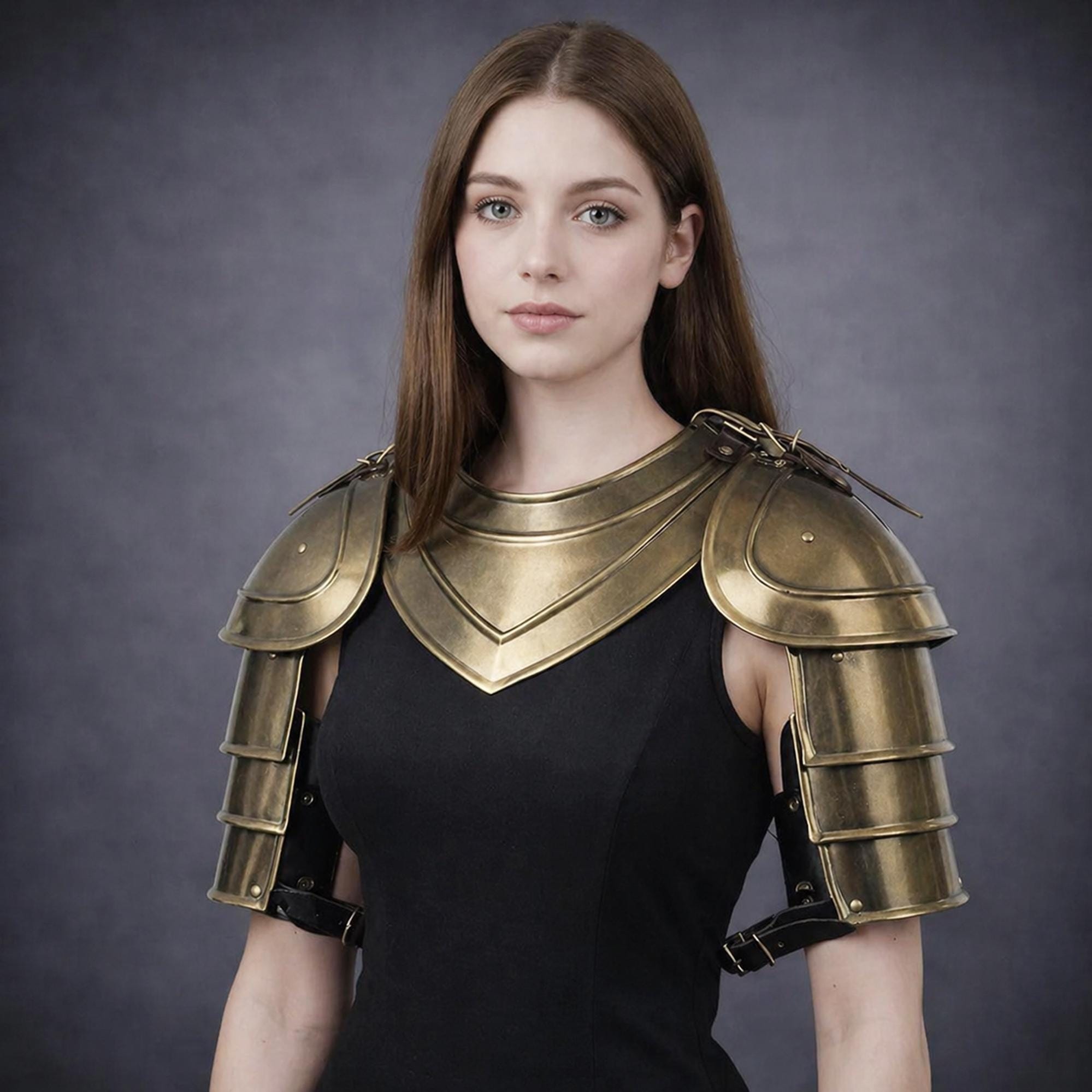 Female Knight Pauldron With Gorget & Shoulder Armor Set: LARP, Cosplay ...