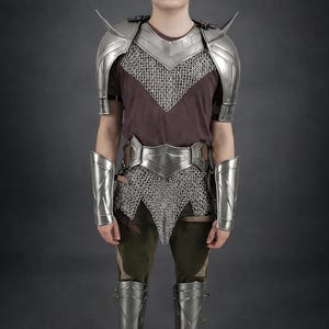Female Medieval Knight Suits Armor Set: with Chainmail Mantle Cosplay Outfit LARP, Cosplay image 1