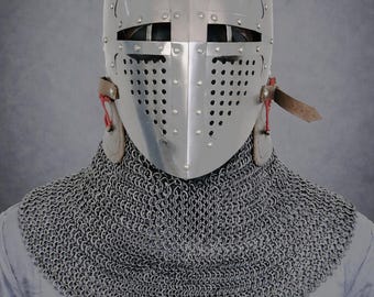 Medieval Knight Crusader Helmet, Knight Armor, Historical Replica Larp, Cosplay
