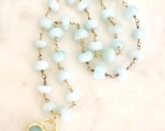 Colorful beaded necklace, turquoise necklace, summer jewelry