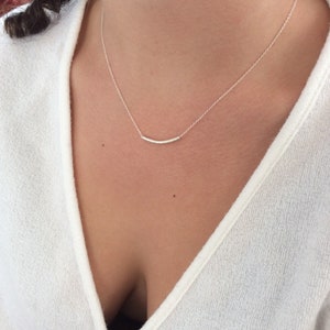 Curved bar necklace, handmade gift, 14k gold filled, simple silver necklace, simple gold necklace, minimalist gold necklace, dainty necklace