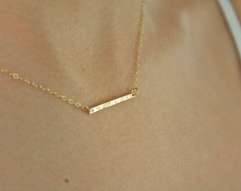 Gold Bar Necklace, Ultra dainty gold bar necklace, Gold Necklace, Dainty Gold Necklace,minimalist gifts, thin bar necklace, gifts for her