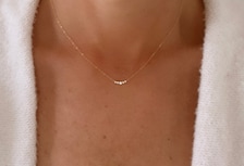 Tiny Gold Necklace, Dainty Gold Necklace, Gold necklace, CZ Necklace, Simple Necklace, Minimalist Necklace, Gifts for her, dainty necklace