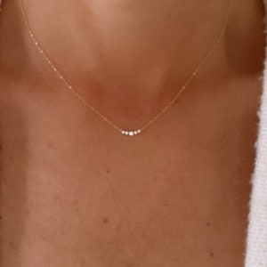 Tiny Gold Necklace, Dainty Gold Necklace, Gold necklace, CZ Necklace, Simple Necklace, Minimalist Necklace, Gifts for her, dainty necklace