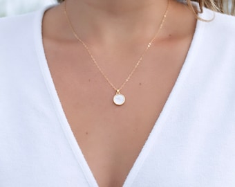 Dainty 14k Gold Filled Mother of Pearl Necklace