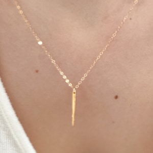 Gold Necklace, Bar necklace, dainty gold necklace, gifts for her, handmade necklace, skinny bar necklace, simple necklace, minimalist