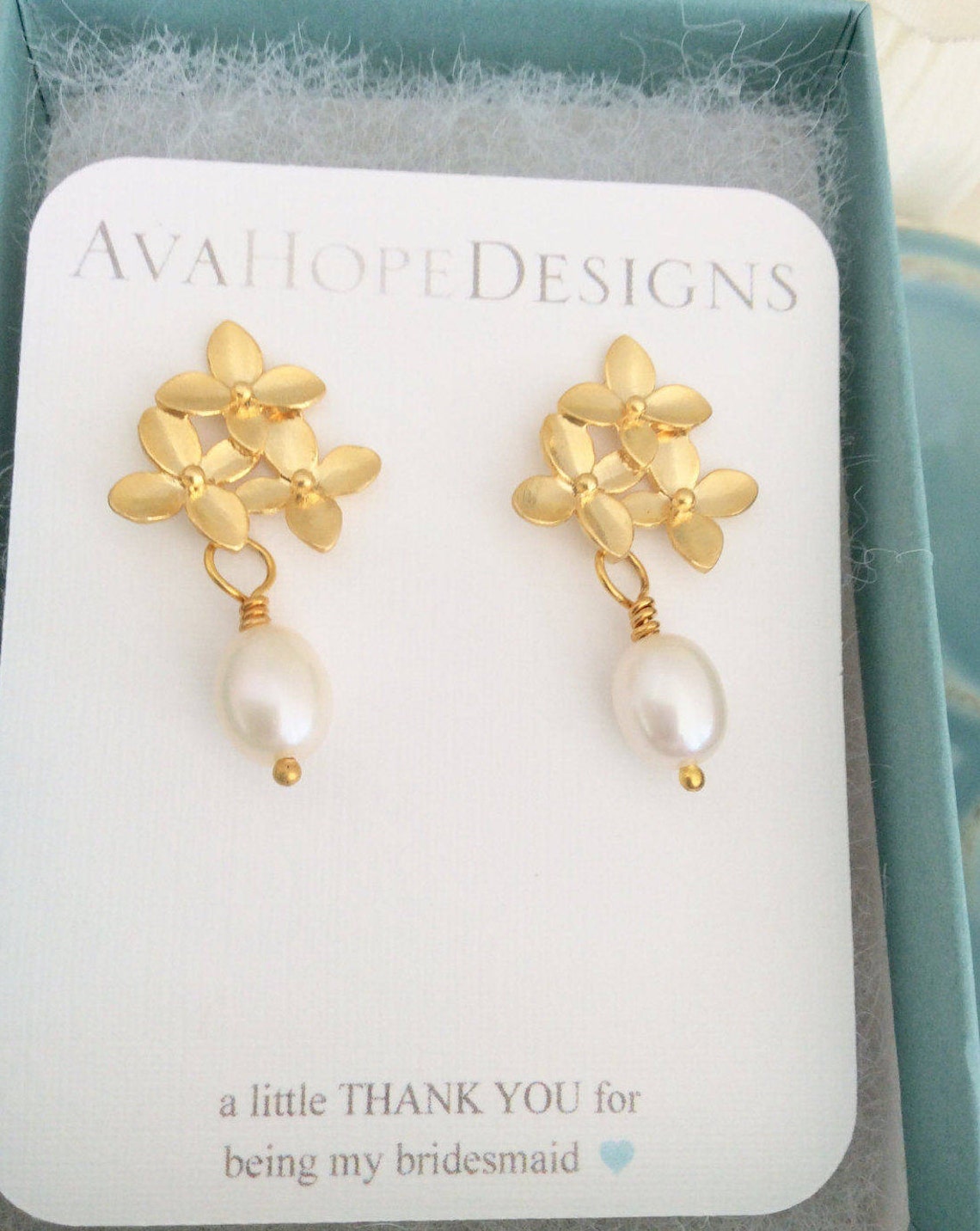 1020 OFF Bridesmaid Set Pearl Earrings Bridal Party Gift