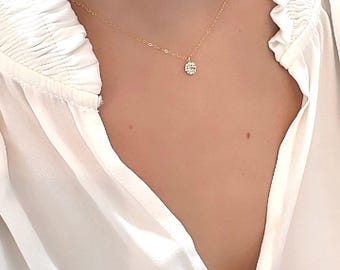 Dainty Gold Filled CZ Necklace: Minimalist Layering Necklace