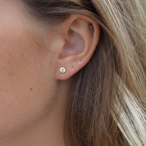 Tiny Birthstone earrings, minimalist earrings, crystal earrings, dainty gold earrings, tiny stud earrings, 14k gold birthstone earrings