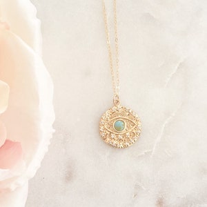 Opal necklace, opal jewelry, evil eye necklace, necklaces for women, gift for her, gift for mom, gift for women, turquoise necklace