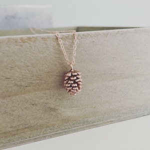 Rose Gold Necklace, rose gold pinecone Necklace Dainty Gold Necklace Best Friend Birthday Gift Bridesmaid gift BUZZFEED, Best seller