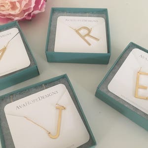 Big Letter Necklace • Gifts for Her • Sideways Initial Necklace • Monogram Necklace • Bridesmaid Gifts • Personalized Gifts, gold necklace