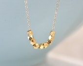 Gold Nugget Beaded Necklace, Dainty Beaded Necklace, Birthday, Gift, Layering Necklace, Beaded Necklace, Minimalist Jewelry