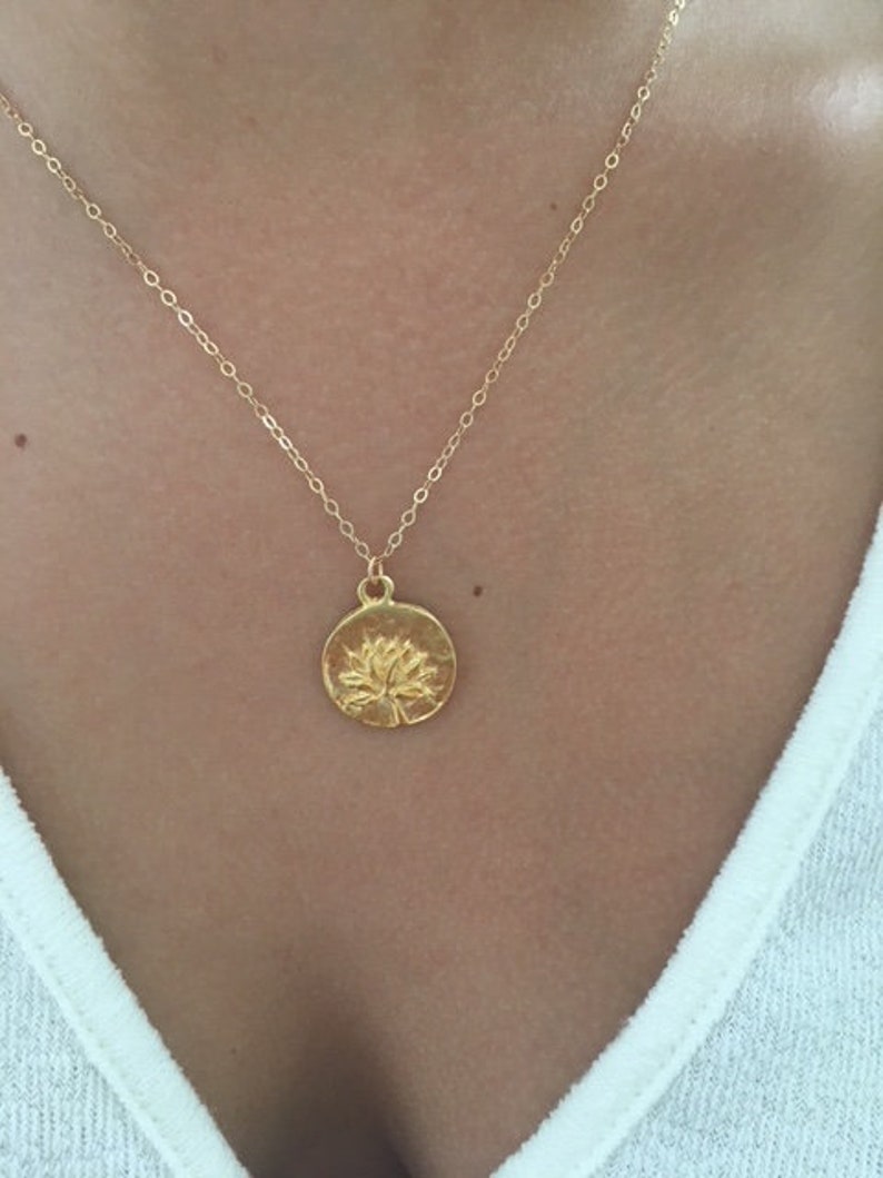 Lotus necklace July birth flower necklace Inspirational Etsy