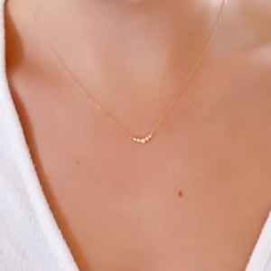 Tiny Gold Necklace, Dainty Gold Necklace, Gold necklace, CZ Necklace, Simple Necklace, Minimalist Necklace, Gifts for her, dainty necklace