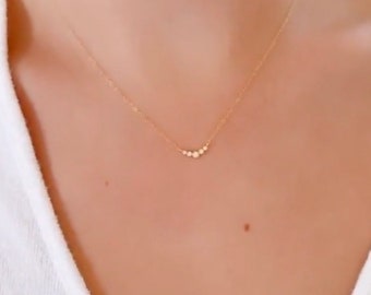 Dainty Gold Filled CZ Necklace, Minimalist Jewelry