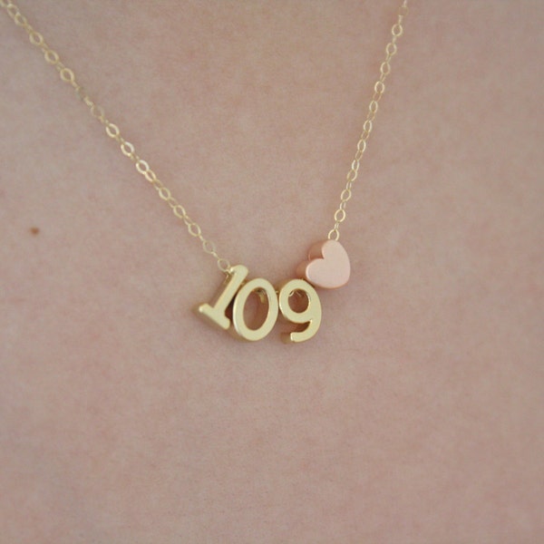 Personalized Number Necklace: Dainty Gold or Silver, Sports Number