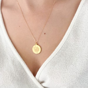 Dandelion necklace, wish necklace, Graduation gift for her, circle necklace, best wishes, good luck, inspirational jewelry gift for women