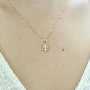 dainty opal necklace, dainty necklace, gold necklace, opal necklace, dainty gold necklace, birthday gift for her, jewelry gift, North Star