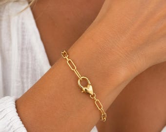 Padlock heart bracelet, 14k gold filled bracelet, gifts for her