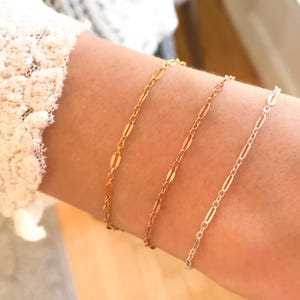 Dainty Lace Chain Bracelet: 14kt Gold Filled or Sterling Silver